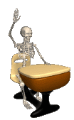 skeleton at desk