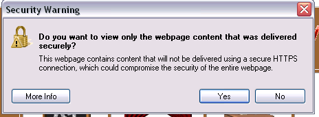 IE dialog box